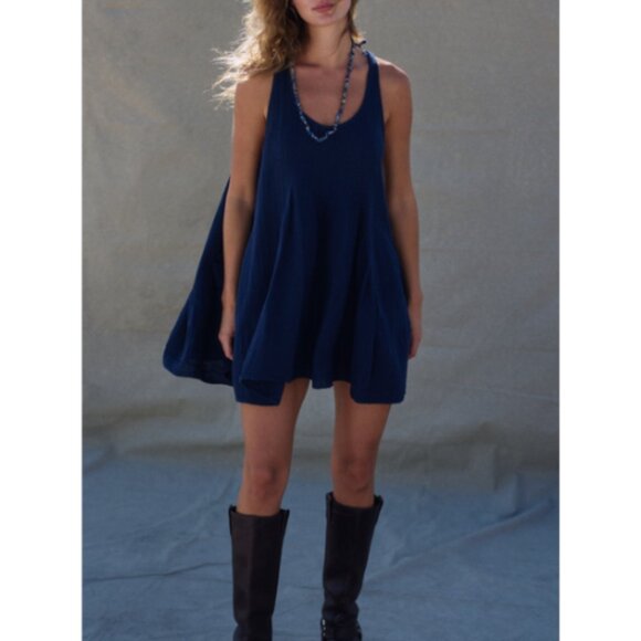 Free People Navy Mini Dress - Picture 5 of 10